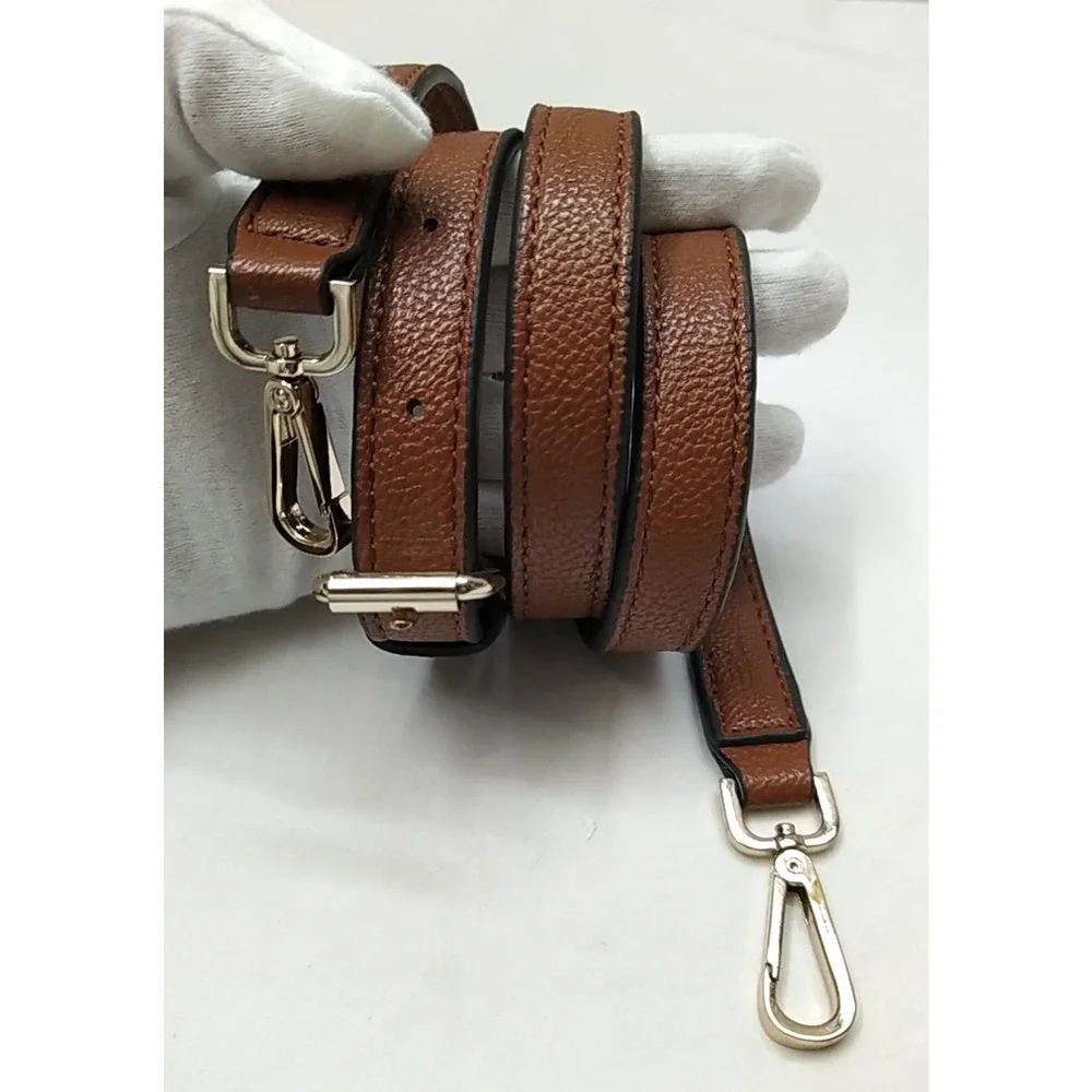 Calvin Klein Brown Leather Replacement Strap W/ Goldtone Push Gate Hook